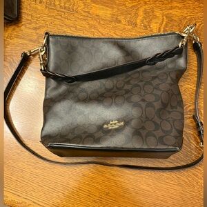 Coach Dark Brown Signature Shoulder Bag